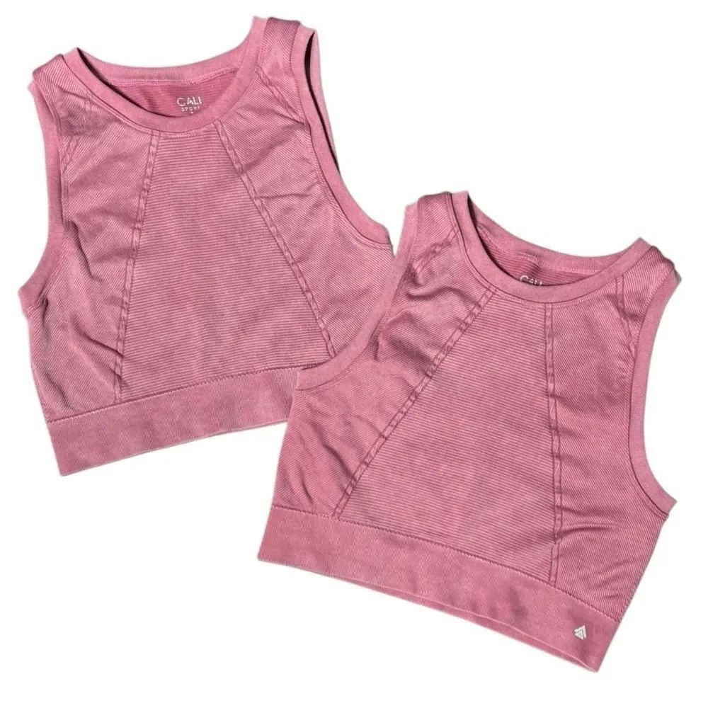 Cali Sport Sports Bra Mauve Sleeveless Crop Tops Size Medium
